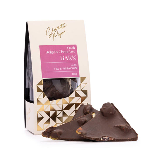 Dark Chocolate Fig & Pistachio Bark